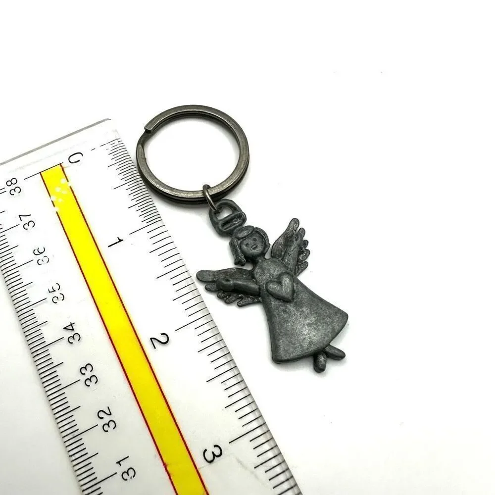 Vintage Angel pewter keychain